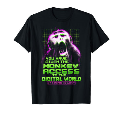 Cyberpunk Monkey Meme Vaporwave T-Shirt - Graphic Print for Adults - T-Shirt, Sweatshirt, Hoodie