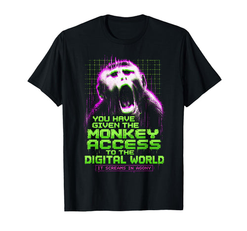 Cyberpunk Monkey Meme Vaporwave T-Shirt - Graphic Print for Adults - T-Shirt, Sweatshirt, Hoodie