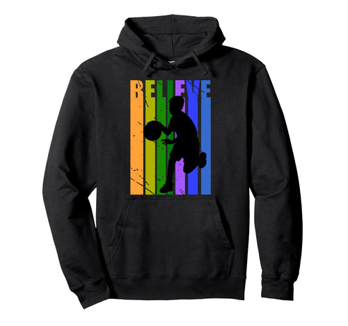 Basketball Birthday Rainbow Colors Hoodie - Graphic Print for Adults - T-Shirt, Sweatshirt, Hoodie