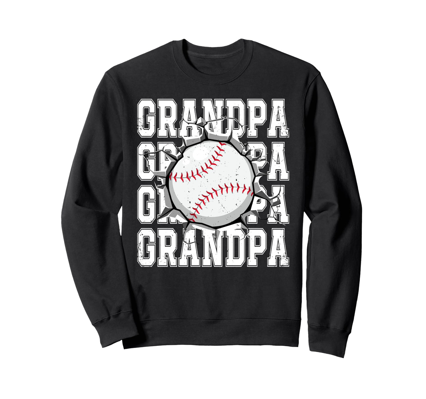 Baseball Grandpa Cracked Wall Sweatshirt - Streetwear Style for Adults - T-Shirt, Sweatshirt, Hoodie