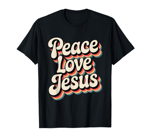 Peace Love Jesus Rainbow 60S Boho Hippie T-Shirt - Graphic Print Men Women - T-Shirt, Sweatshirt, Hoodie
