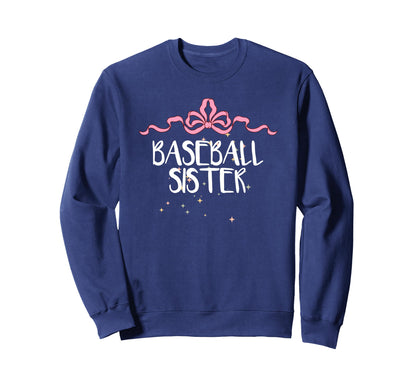 Funny Baseball Sister Coquette Art Bow Sweatshirt - Trendy Graphic Unisex - T-Shirt, Sweatshirt, Hoodie