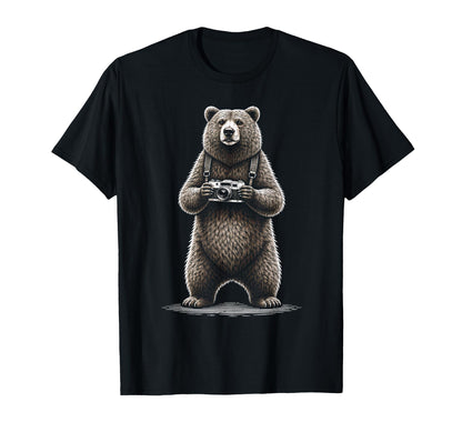Funny Bear Photographer Camera T-Shirt - Trendy Graphic Men Women - T-Shirt, Sweatshirt, Hoodie
