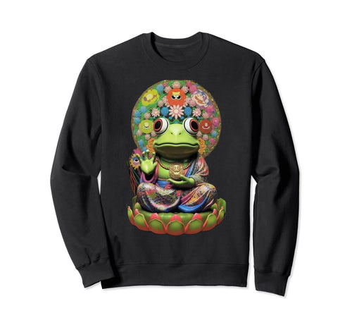 Fun Frog Meditating Yoga Zen Pose Sweatshirt - Streetwear Style Unisex - T-Shirt, Sweatshirt, Hoodie