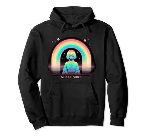 Rainbow Anime Serenity 80S Nostalgia Hoodie - Streetwear Style for Adults - T-Shirt, Sweatshirt, Hoodie