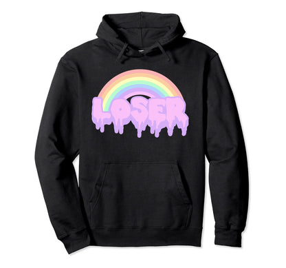Loser 90S Pastel Grunge Aesthetic Rainbow Hoodie - Minimalist Print Unisex - T-Shirt, Sweatshirt, Hoodie