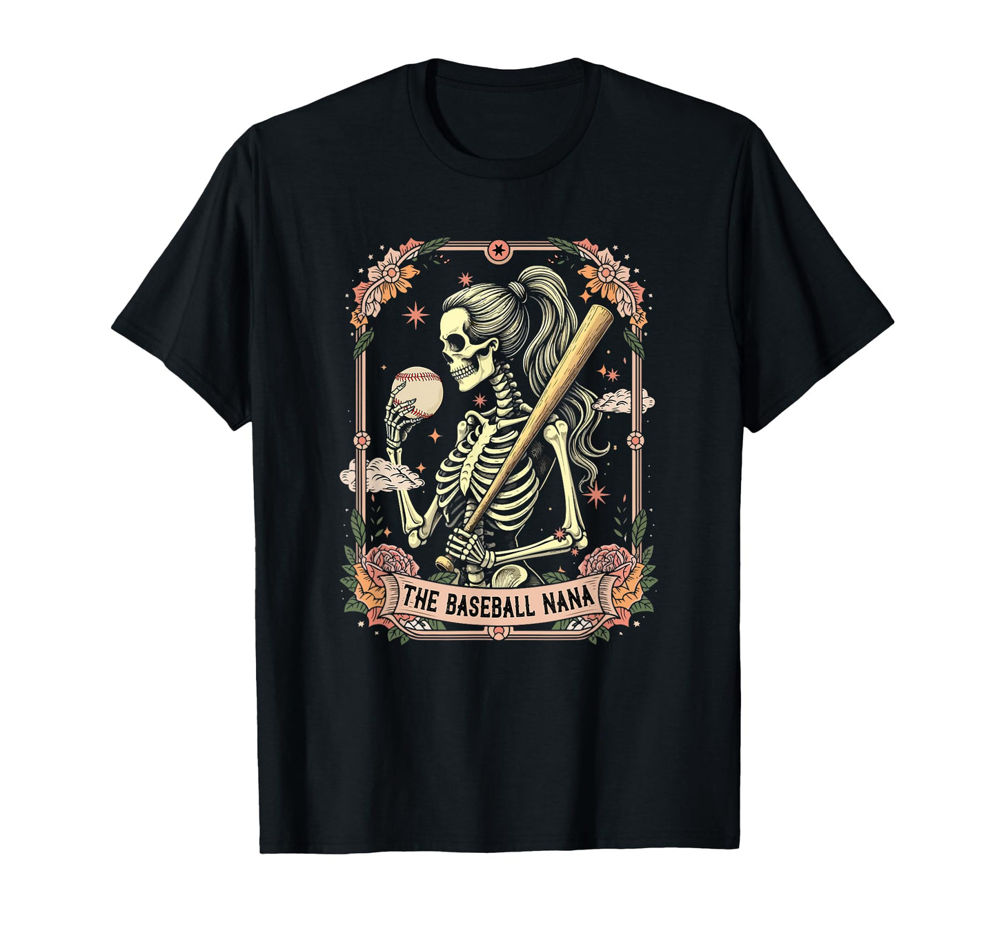 Baseball Player Nana Mothers Day Skeleton T-Shirt - Novelty Apparel Unisex - T-Shirt, Sweatshirt, Hoodie