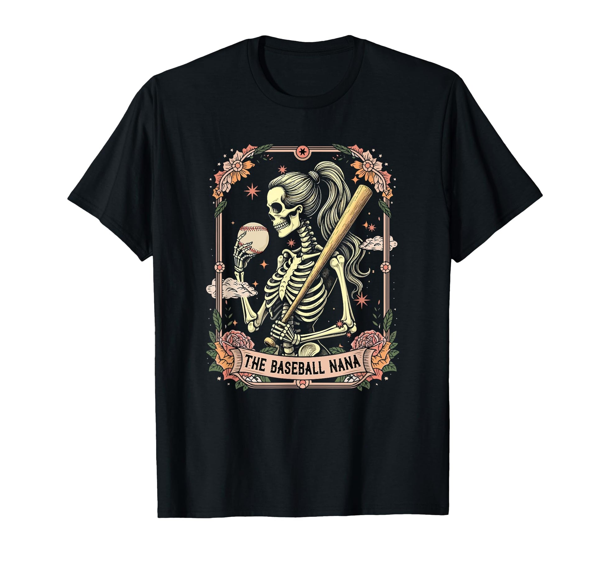 Baseball Player Nana Mothers Day Skeleton T-Shirt - Novelty Apparel Unisex - T-Shirt, Sweatshirt, Hoodie