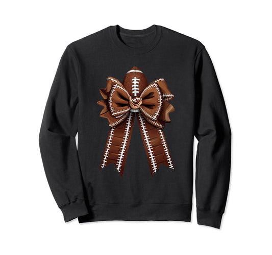 Womens Moms Coquette Bow Football Sweatshirt - Fun Novelty Design Unisex - T-Shirt, Sweatshirt, Hoodie