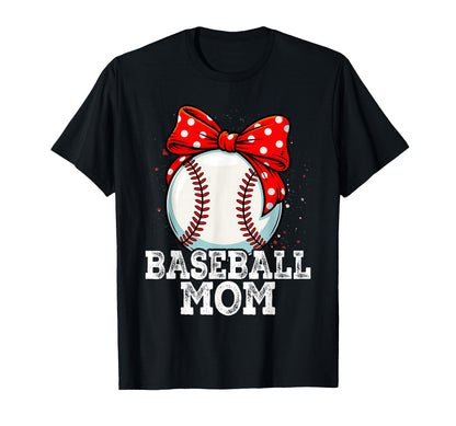 Baseball Mom Heart Mothers Day T-Shirt - Novelty Apparel Unisex - T-Shirt, Sweatshirt, Hoodie