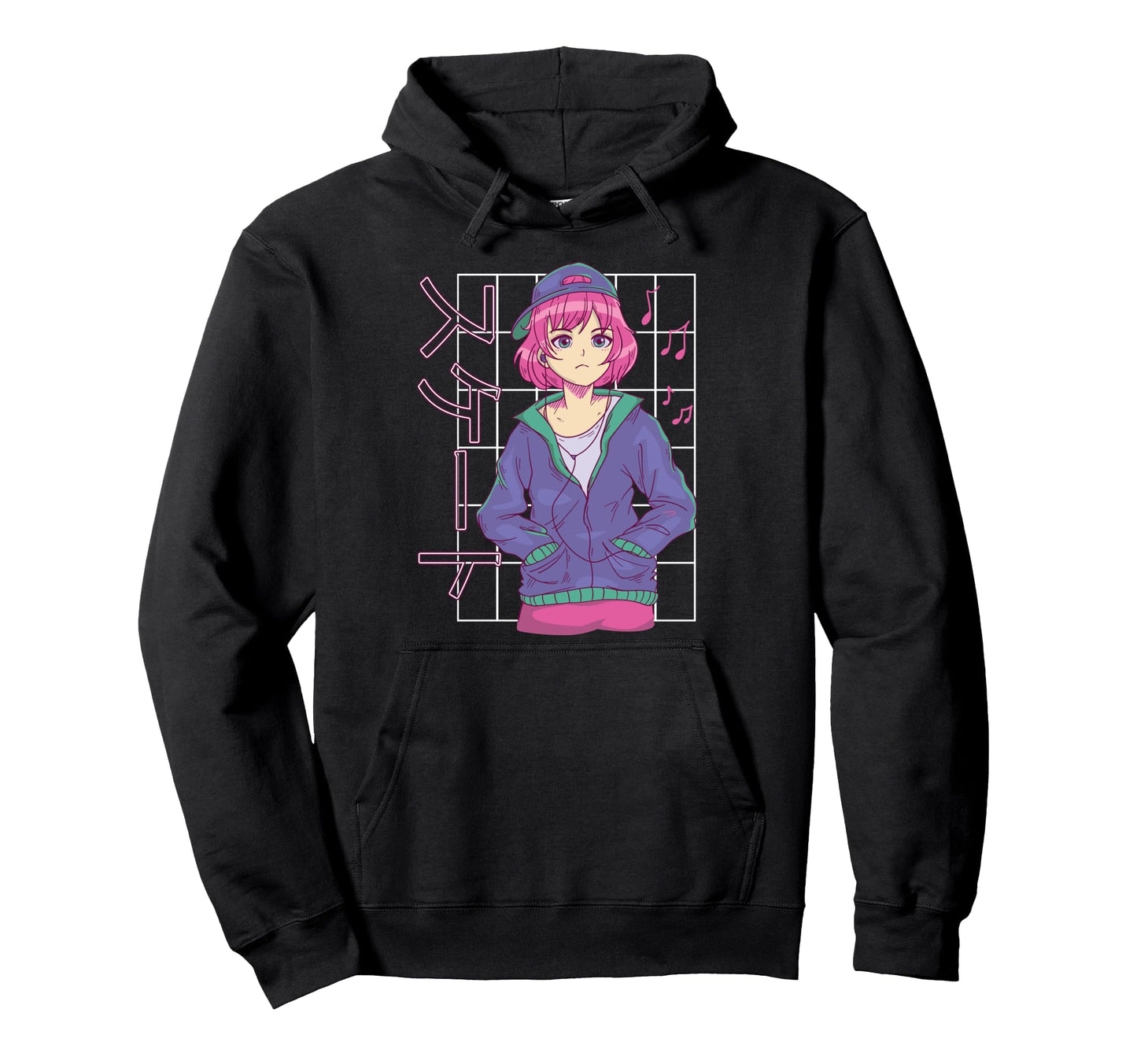 Anime Skater Skating Japanese Aesthetic Hoodie - Unique Graphic Men Women - T-Shirt, Sweatshirt, Hoodie