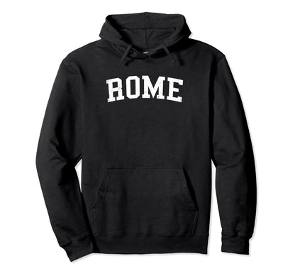 Rome Italy Distressed White Varsity Hoodie - Streetwear Style for Adults - T-Shirt, Sweatshirt, Hoodie