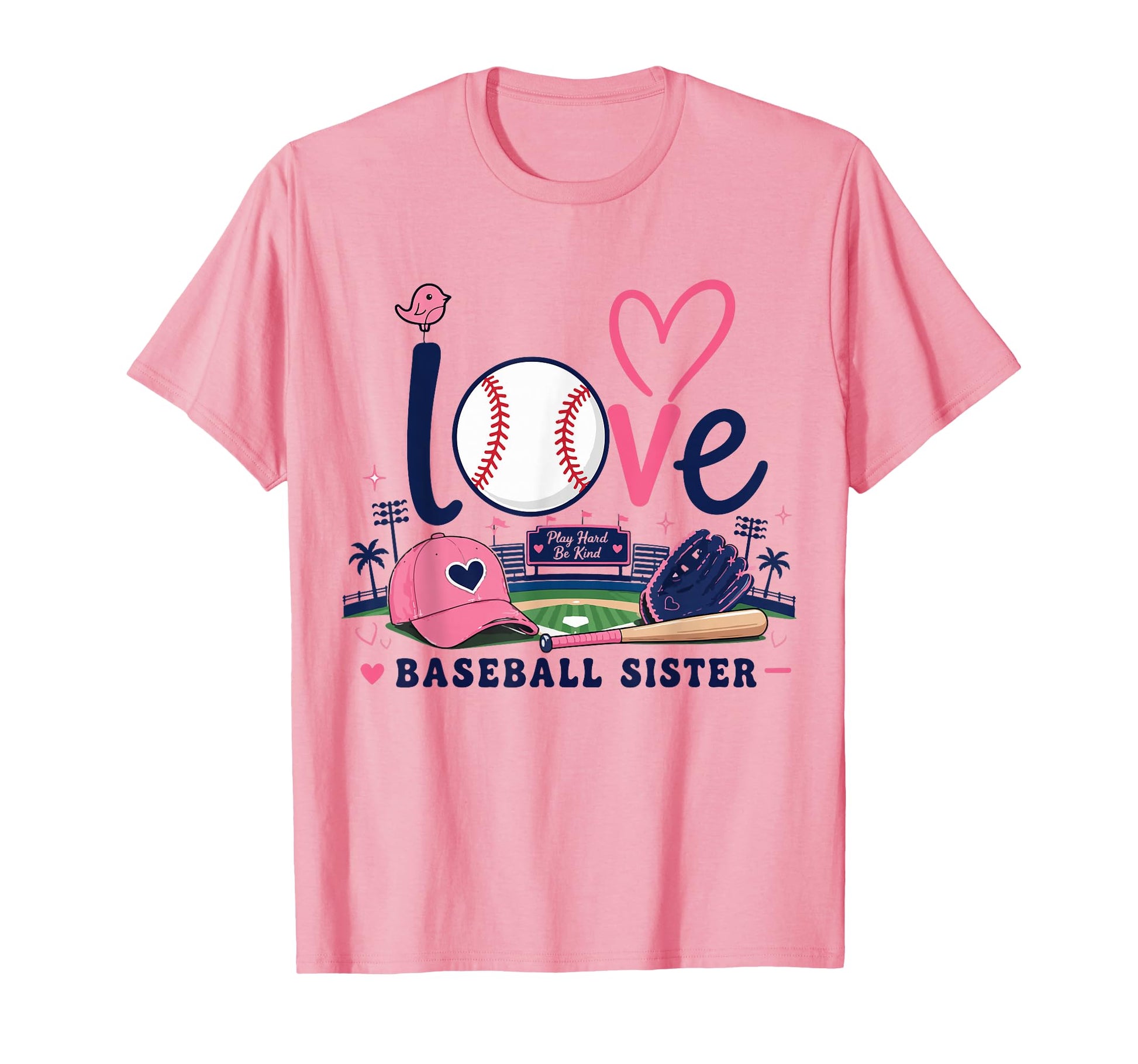 I Love Baseball Funny Baseball Sister T-Shirt - Trendy Graphic for Adults - T-Shirt, Sweatshirt, Hoodie