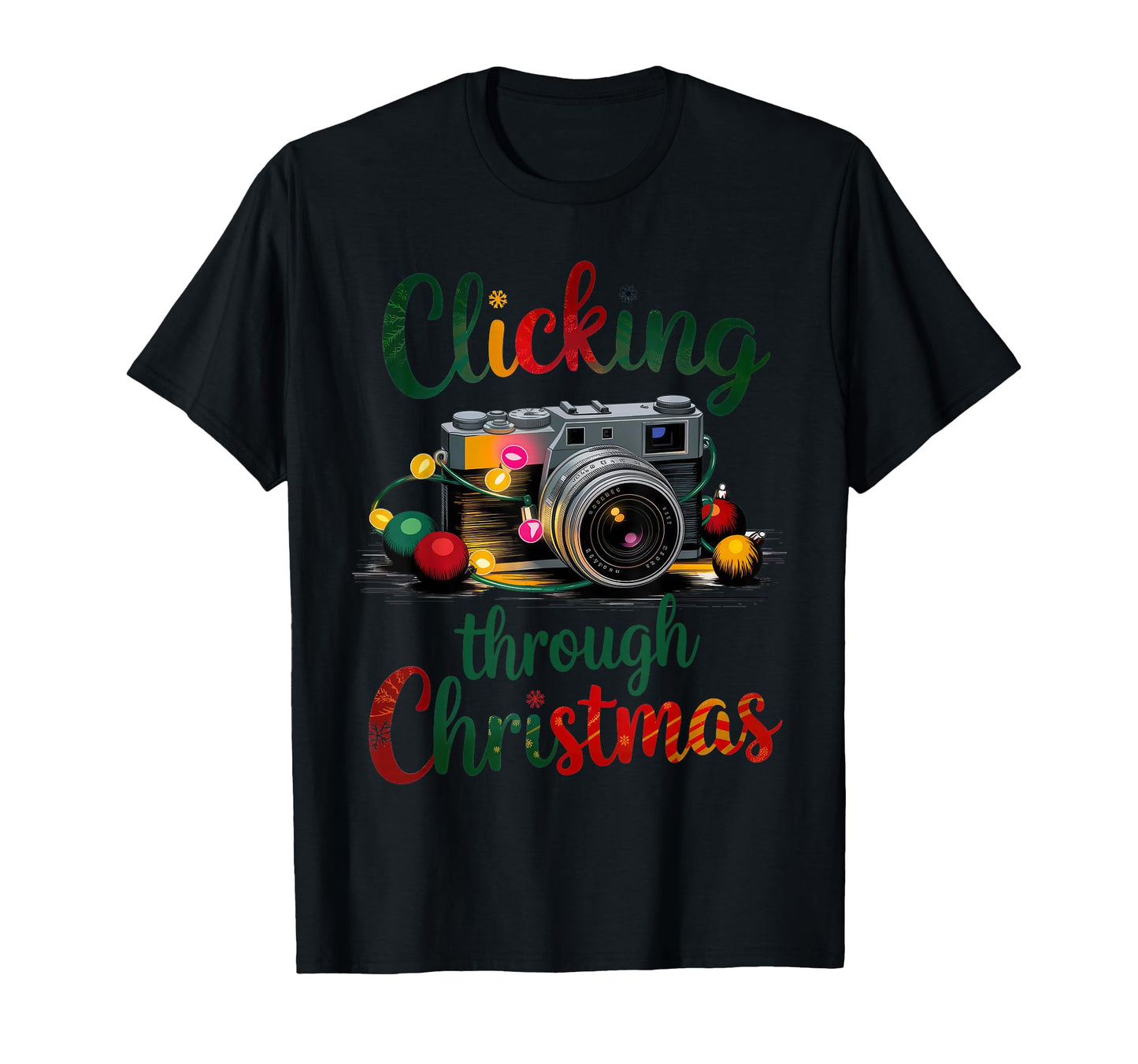 Clicking Through Camera Holiday Light T-Shirt - Streetwear Style for Adults - T-Shirt, Sweatshirt, Hoodie