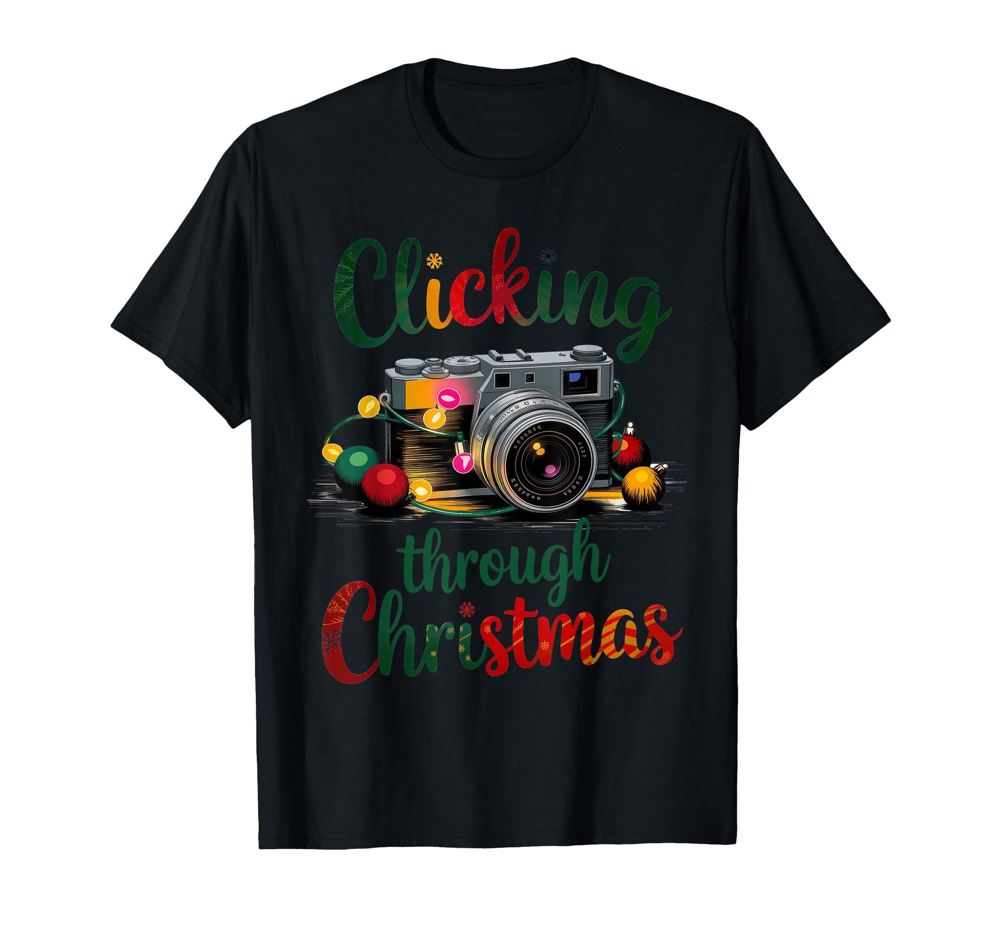 Clicking Through Camera Holiday Light T-Shirt - Streetwear Style for Adults - T-Shirt, Sweatshirt, Hoodie