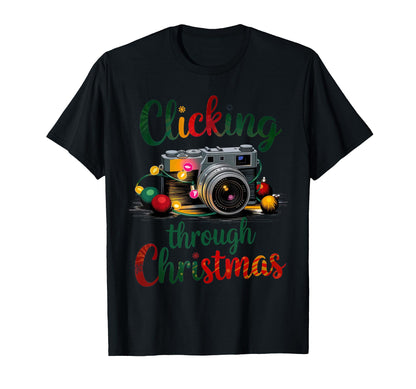 Clicking Through Camera Holiday Light T-Shirt - Streetwear Style for Adults - T-Shirt, Sweatshirt, Hoodie