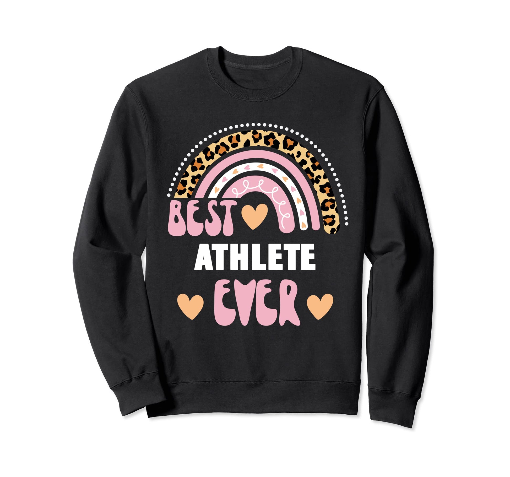 Best Athlete Ever Leopard Rainbow Sweatshirt - Minimalist Print Men Women - T-Shirt, Sweatshirt, Hoodie
