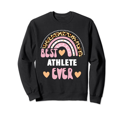 Best Athlete Ever Leopard Rainbow Sweatshirt - Minimalist Print Men Women - T-Shirt, Sweatshirt, Hoodie