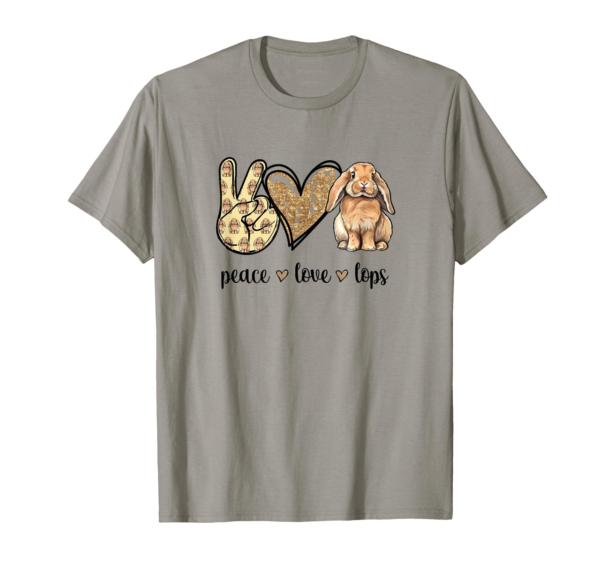 Womens Peace Love Mini Holland Lop T-Shirt - Fun Novelty Design Unisex - T-Shirt, Sweatshirt, Hoodie