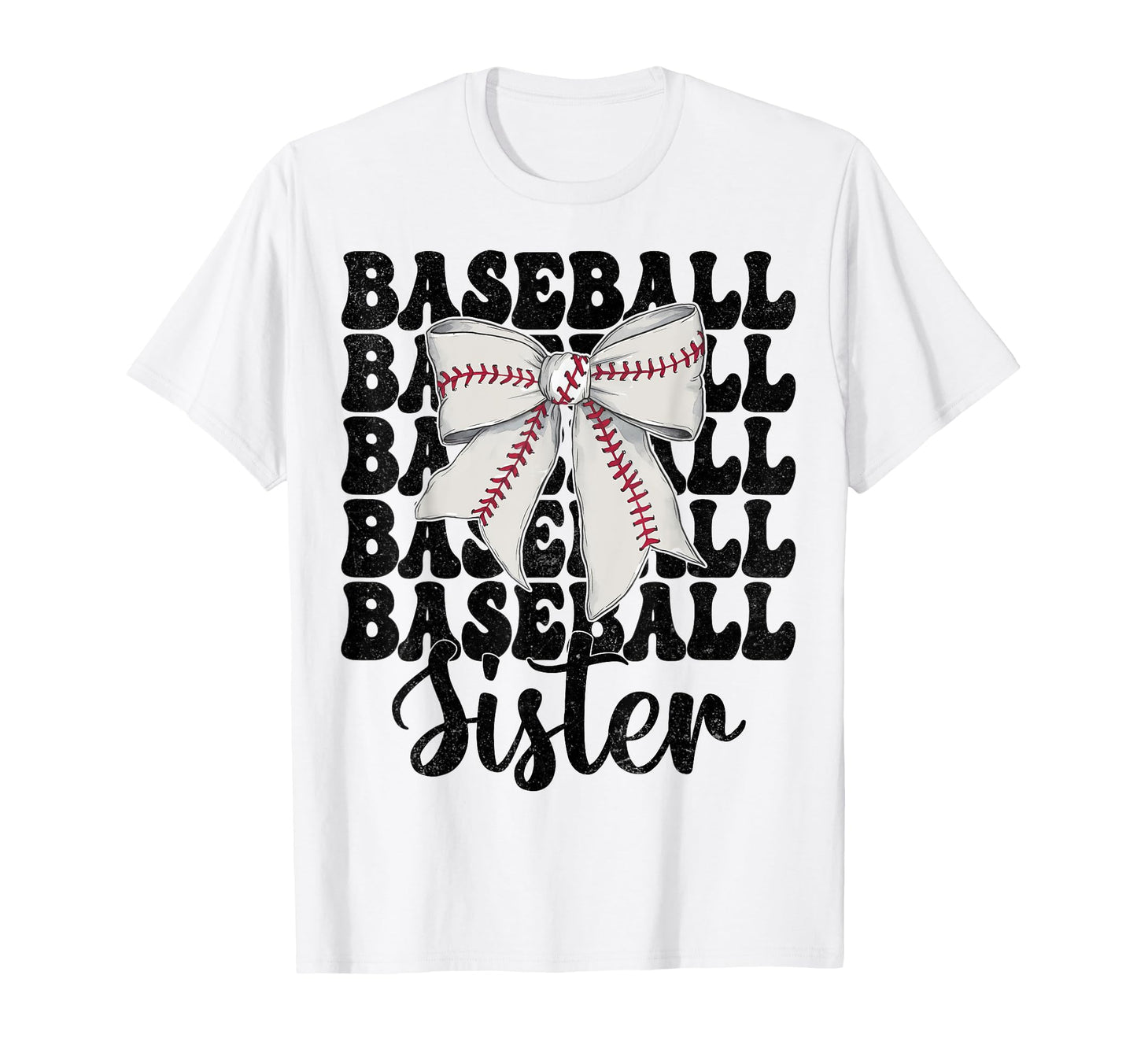 Baseball Sister Baseball Coquette Bow T-Shirt - Trendy Graphic Unisex - T-Shirt, Sweatshirt, Hoodie