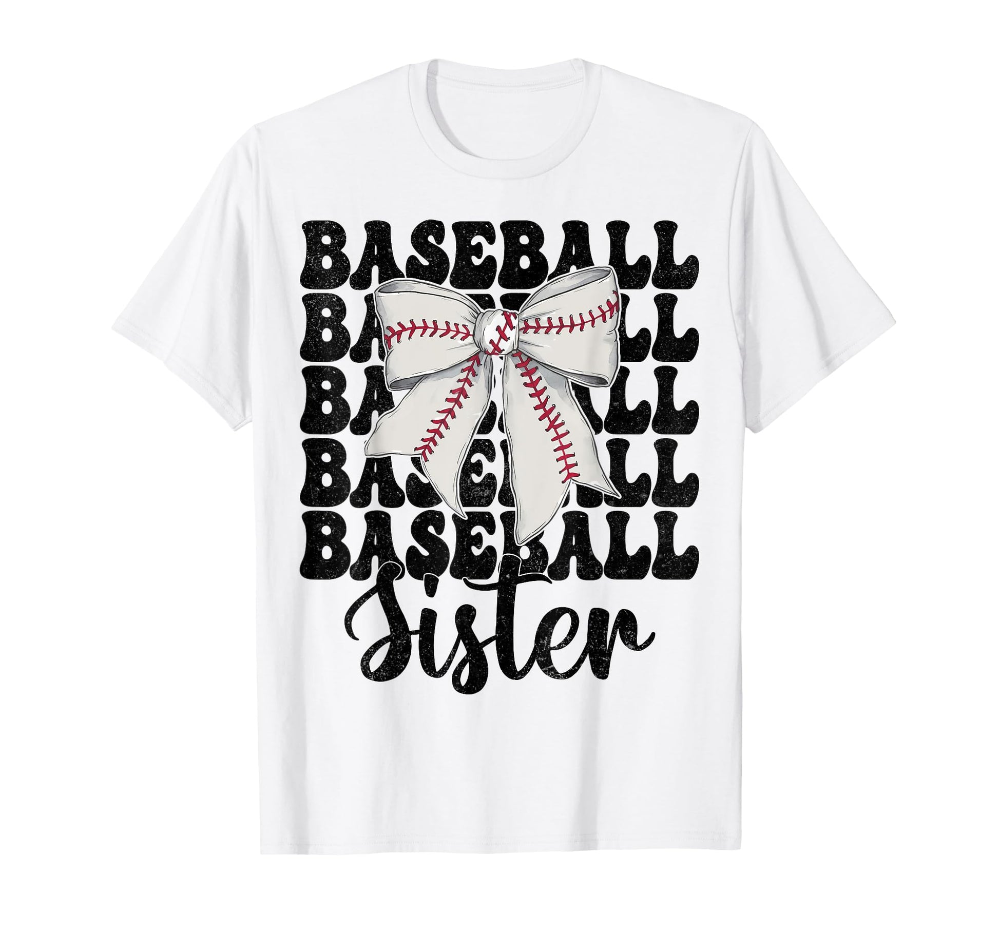 Baseball Sister Baseball Coquette Bow T-Shirt - Trendy Graphic Unisex - T-Shirt, Sweatshirt, Hoodie