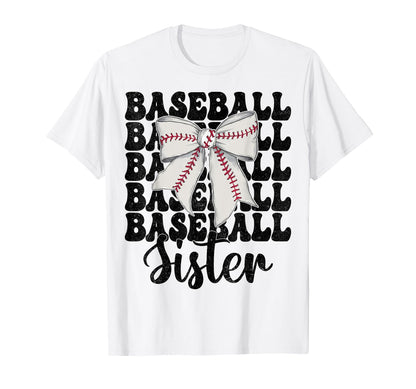 Baseball Sister Baseball Coquette Bow T-Shirt - Trendy Graphic Unisex - T-Shirt, Sweatshirt, Hoodie