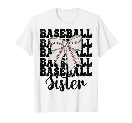 Baseball Sister Baseball Coquette Bow T-Shirt - Trendy Graphic Unisex - T-Shirt, Sweatshirt, Hoodie