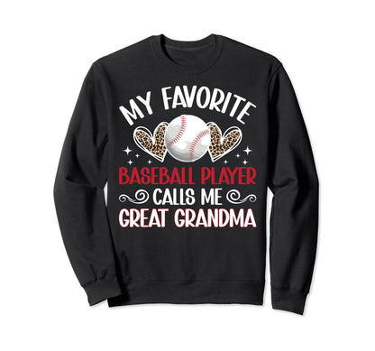 Proud Baseball Great Grandma Sweatshirt - Minimalist Print Men Women - T-Shirt, Sweatshirt, Hoodie