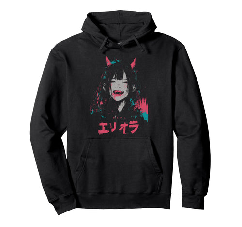 Goth Grunge Demon Anime Waifu Horror Hoodie - Fun Novelty Design Men Women - T-Shirt, Sweatshirt, Hoodie