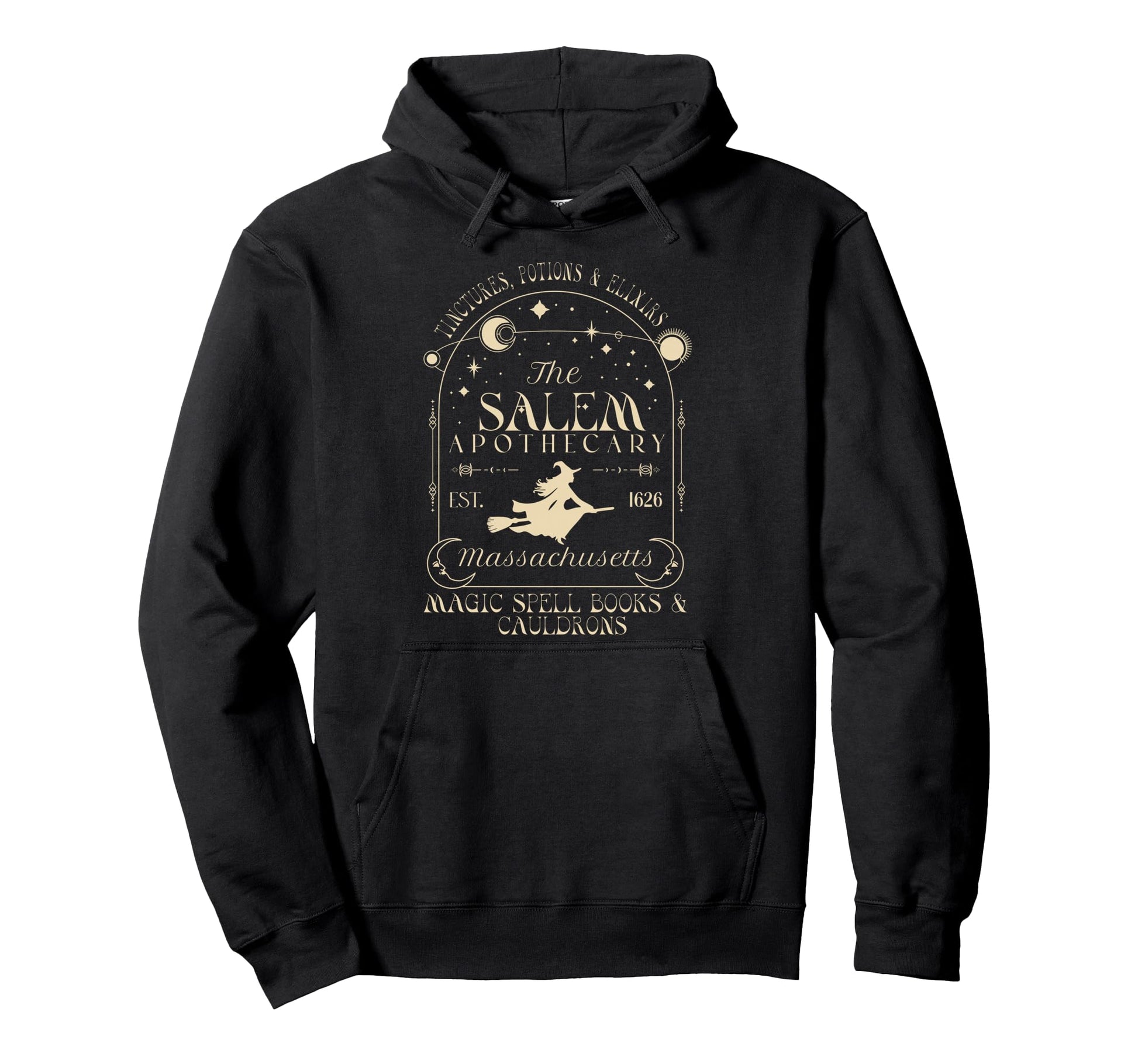Boho Celestial Salem Apothecary Witch Hoodie - Trendy Graphic for Adults - T-Shirt, Sweatshirt, Hoodie