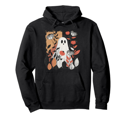 Ghost Spooky Scary Season Boho Floral Hoodie - Aesthetic Graphic Unisex - T-Shirt, Sweatshirt, Hoodie