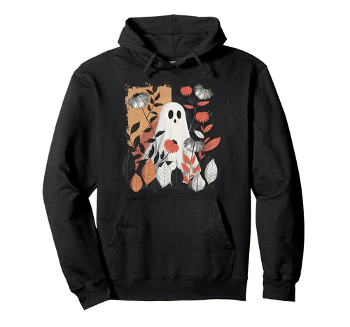 Ghost Spooky Scary Season Boho Floral Hoodie - Aesthetic Graphic Unisex - T-Shirt, Sweatshirt, Hoodie