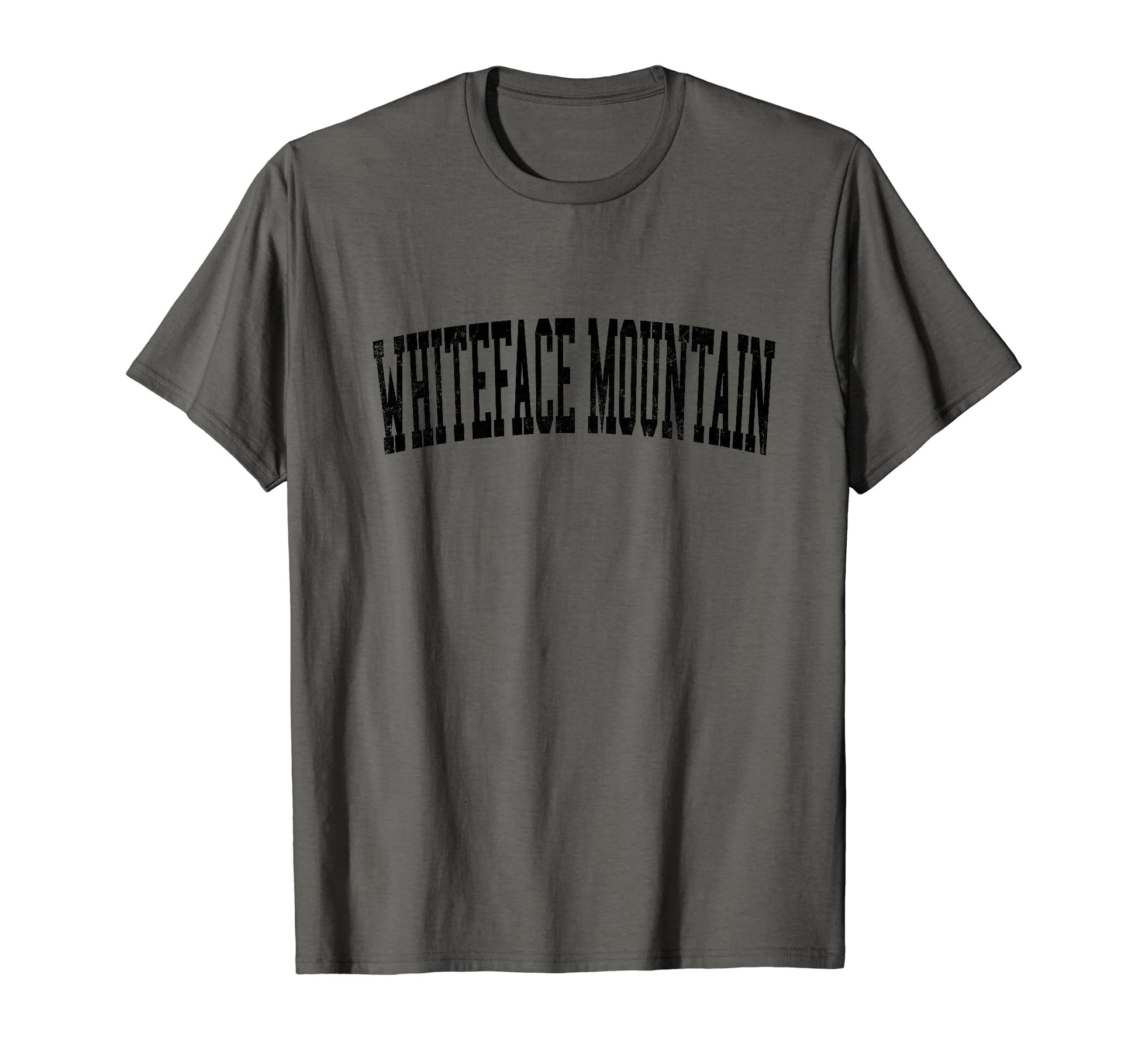 Whiteface Mountain Distressed Black T-Shirt - Fun Novelty Design Men Women - T-Shirt, Sweatshirt, Hoodie