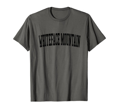 Whiteface Mountain Distressed Black T-Shirt - Fun Novelty Design Men Women - T-Shirt, Sweatshirt, Hoodie