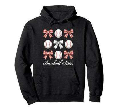 Baseball Sister Coquette Bow Biggest Hoodie - Novelty Apparel Men Women - T-Shirt, Sweatshirt, Hoodie