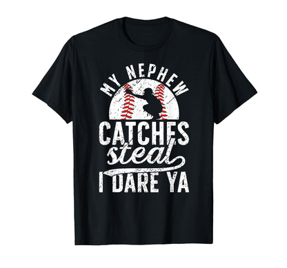 Baseball Catcher Aunt Funny T-Shirt - Casual Everyday Wear for Adults - T-Shirt, Sweatshirt, Hoodie