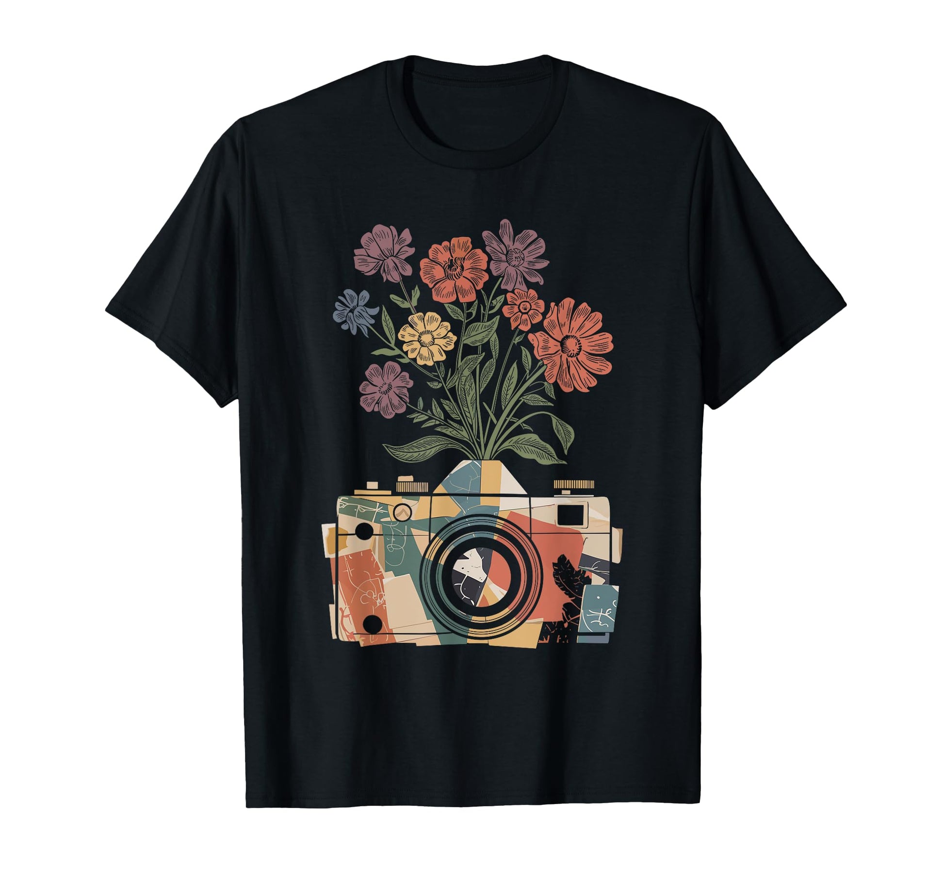 Camera Photography Art Floral T-Shirt - Custom Art Print Men Women - T-Shirt, Sweatshirt, Hoodie