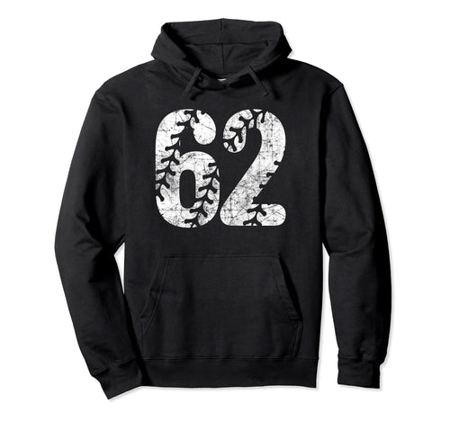 Baseball Softball Mom 62 Number 62 Hoodie - Fun Novelty Design for Adults - T-Shirt, Sweatshirt, Hoodie