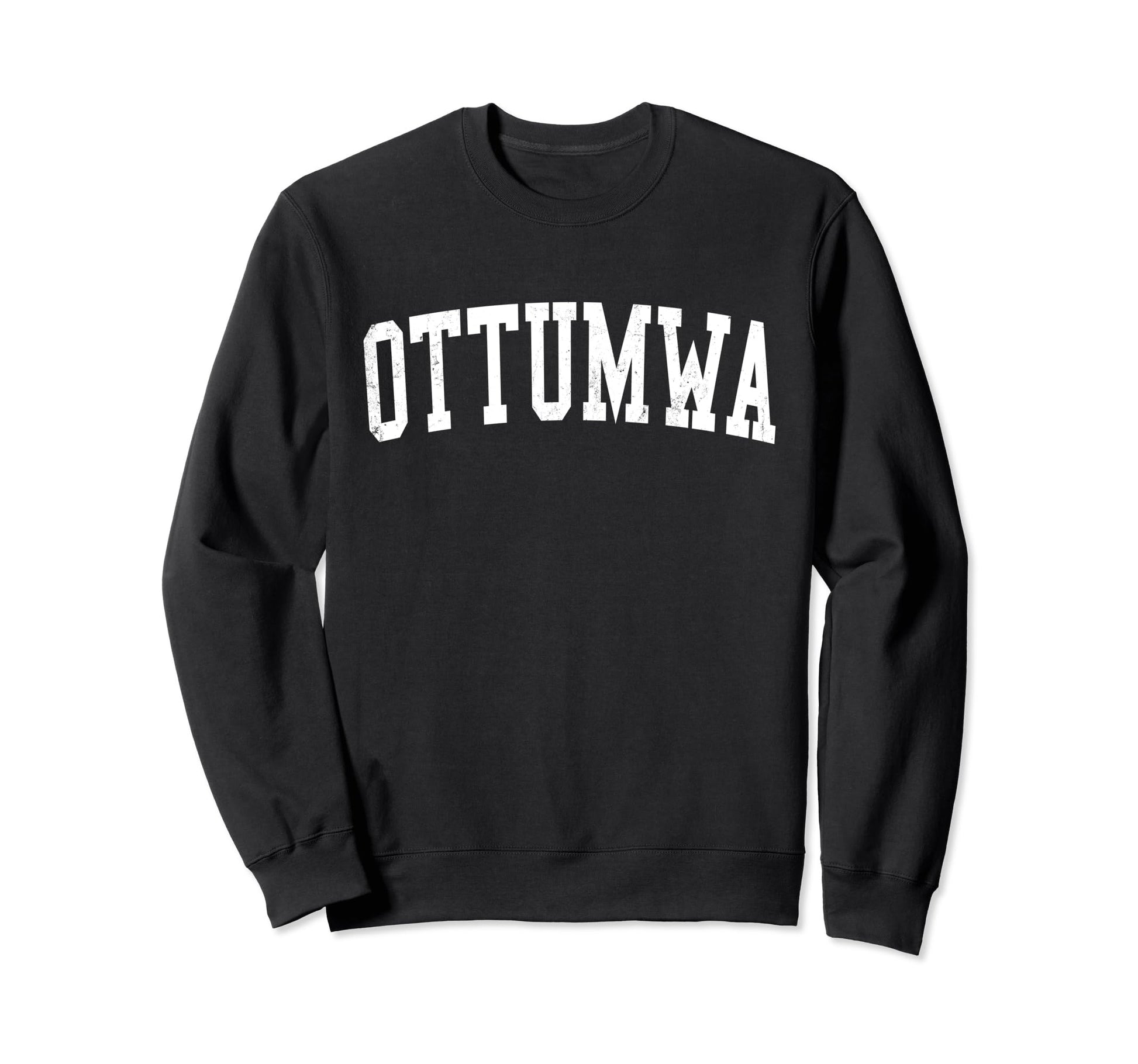 Ottumwa Ia Distressed White Sweatshirt - Custom Art Print for Adults - T-Shirt, Sweatshirt, Hoodie