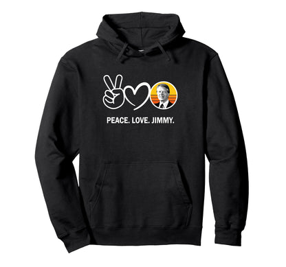 Peace Love Jimmy Carter 39 President Hoodie - Minimalist Print for Adults - T-Shirt, Sweatshirt, Hoodie