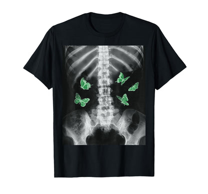 Egirl Xray Skeleton Green Butterfly T-Shirt - Trendy Graphic Men Women - T-Shirt, Sweatshirt, Hoodie