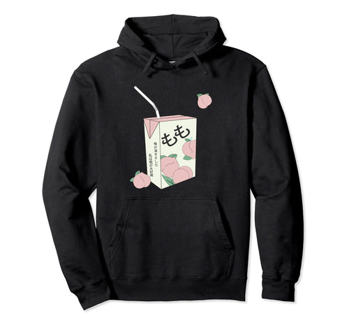 90S Japanese Text Aesthetic Peach Hoodie - Novelty Apparel for Adults - T-Shirt, Sweatshirt, Hoodie