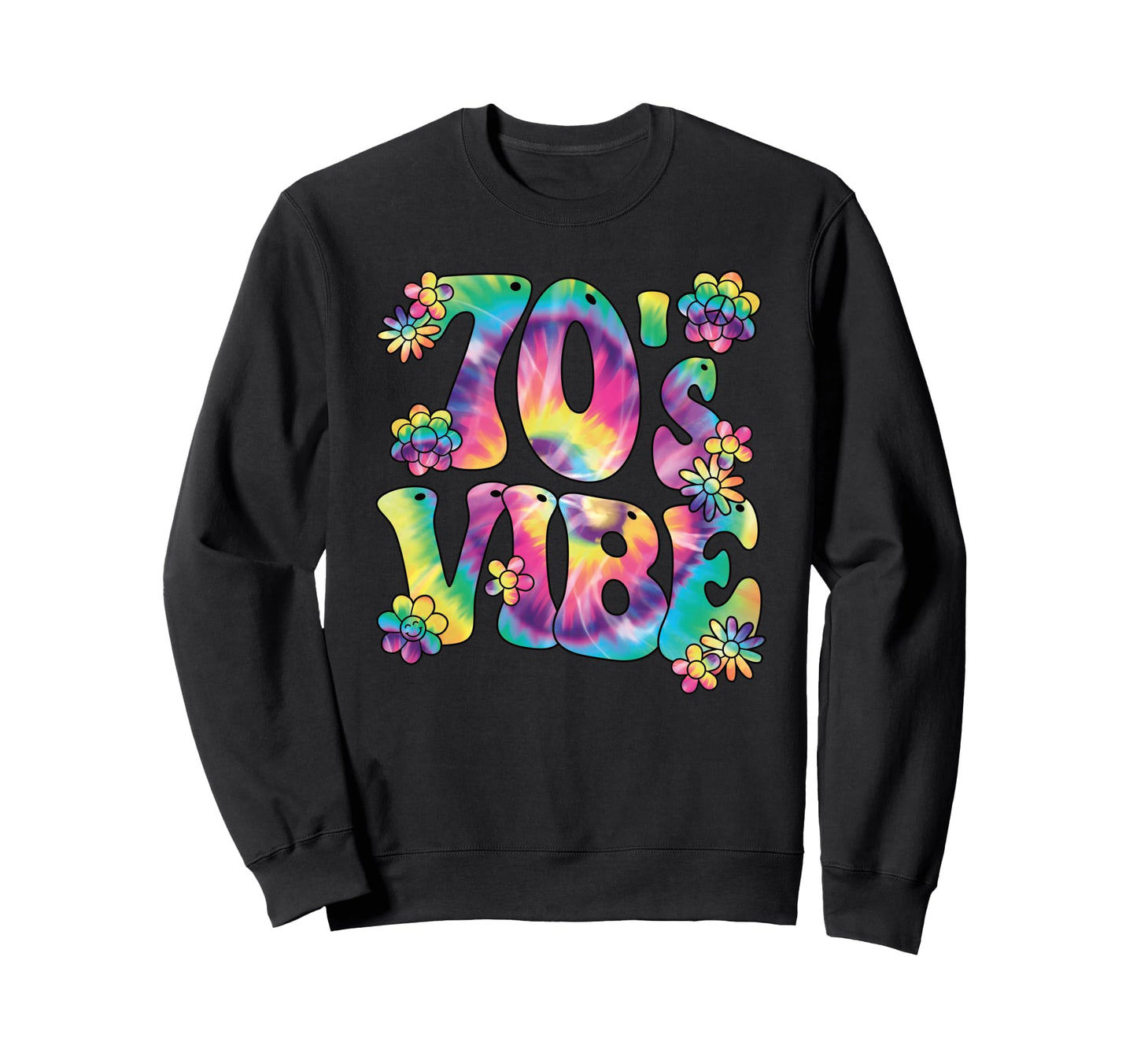 70S Vibe 70S Hippie Rainbow Sweatshirt - Streetwear Style for Adults - T-Shirt, Sweatshirt, Hoodie