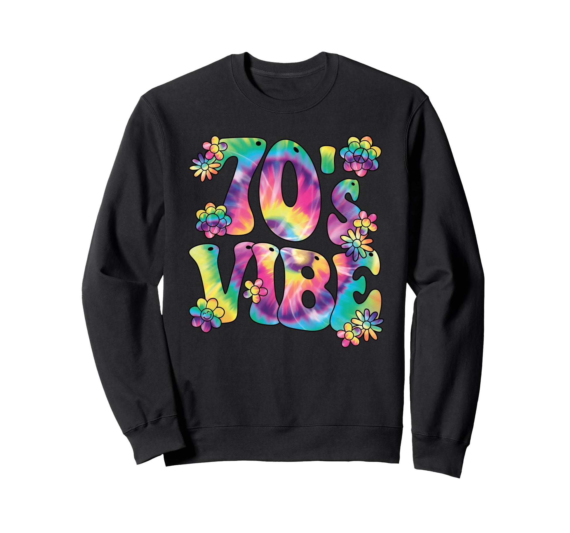 70S Vibe 70S Hippie Rainbow Sweatshirt - Streetwear Style for Adults - T-Shirt, Sweatshirt, Hoodie