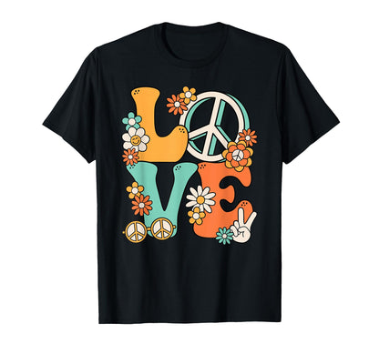 60S 70S Hippie Love Peace Groovy T-Shirt - Custom Art Print for Adults - T-Shirt, Sweatshirt, Hoodie