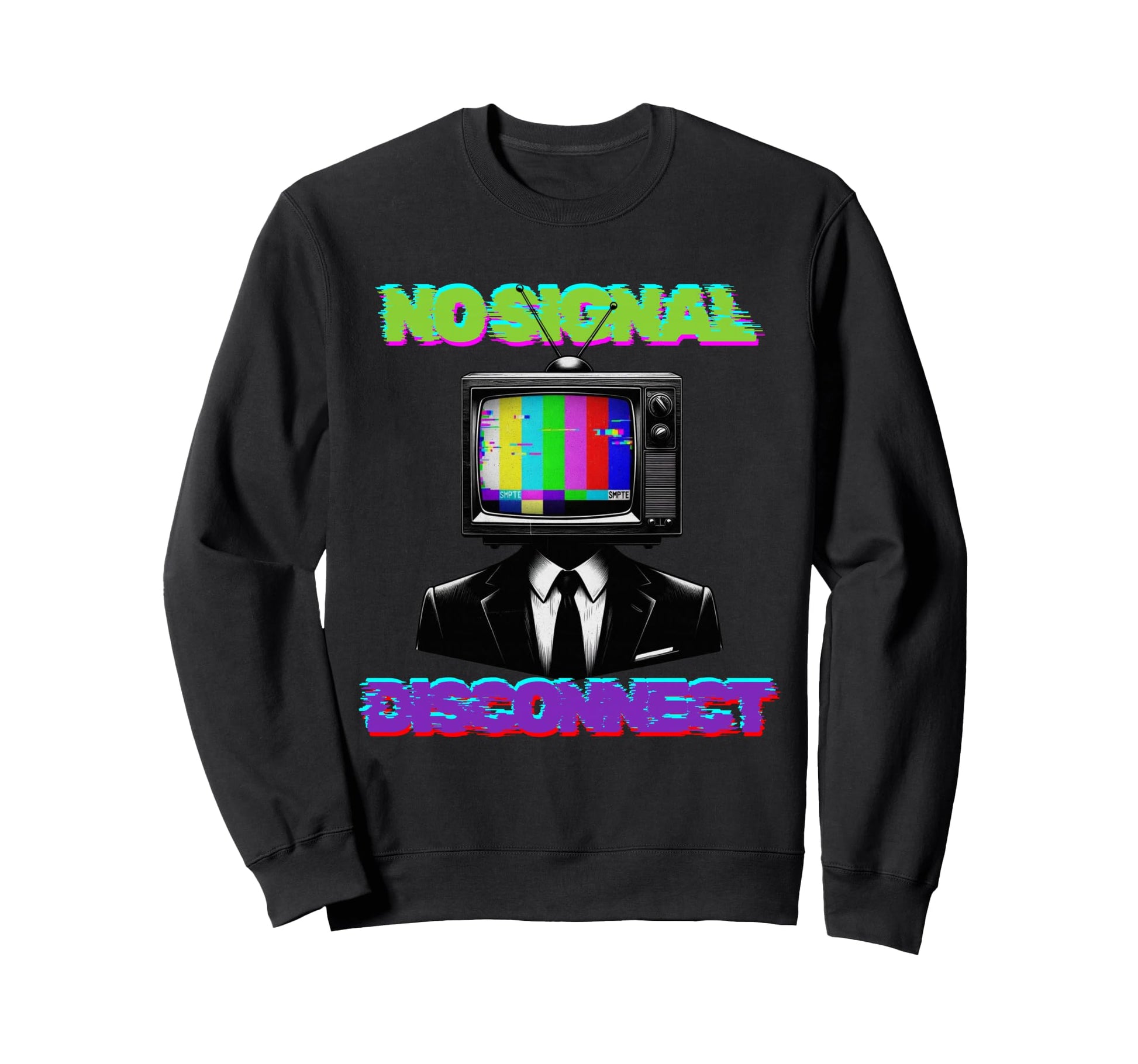 Tv Head Glitch Color Bars Surreal Sweatshirt - Streetwear Style Unisex - T-Shirt, Sweatshirt, Hoodie