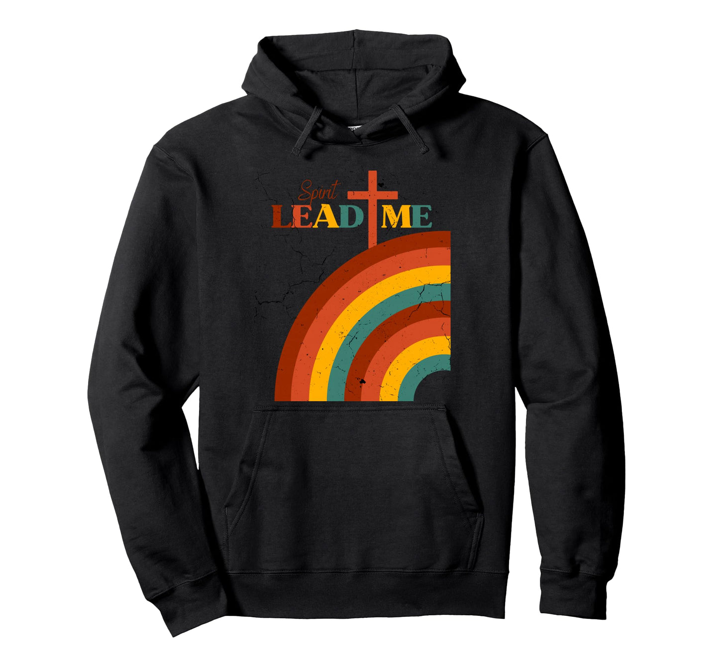 Spirit Lead Me Distressed Christian Hoodie - Minimalist Print Men Women - T-Shirt, Sweatshirt, Hoodie