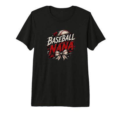 Baseball Nana Red Black Tri Blend T-Shirt - Unique Graphic for Adults - T-Shirt, Sweatshirt, Hoodie