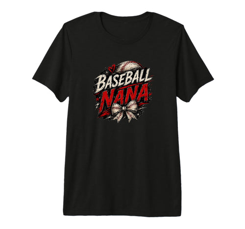 Baseball Nana Red Black Tri Blend T-Shirt - Unique Graphic for Adults - T-Shirt, Sweatshirt, Hoodie
