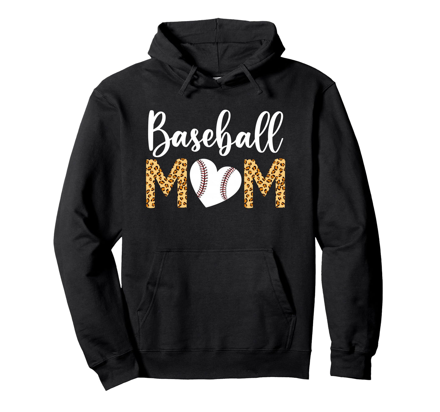 Baseball Mom Mothers Day Leopard Hoodie - Custom Art Print for Adults - T-Shirt, Sweatshirt, Hoodie